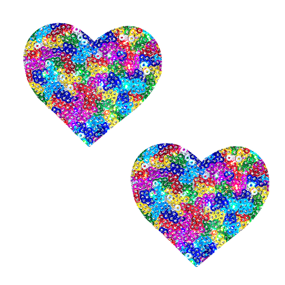 Unipoo Sparkle Sequin Multicolor I Heart U Nipztix Pasties by Neva Nude from LoveMart Co.