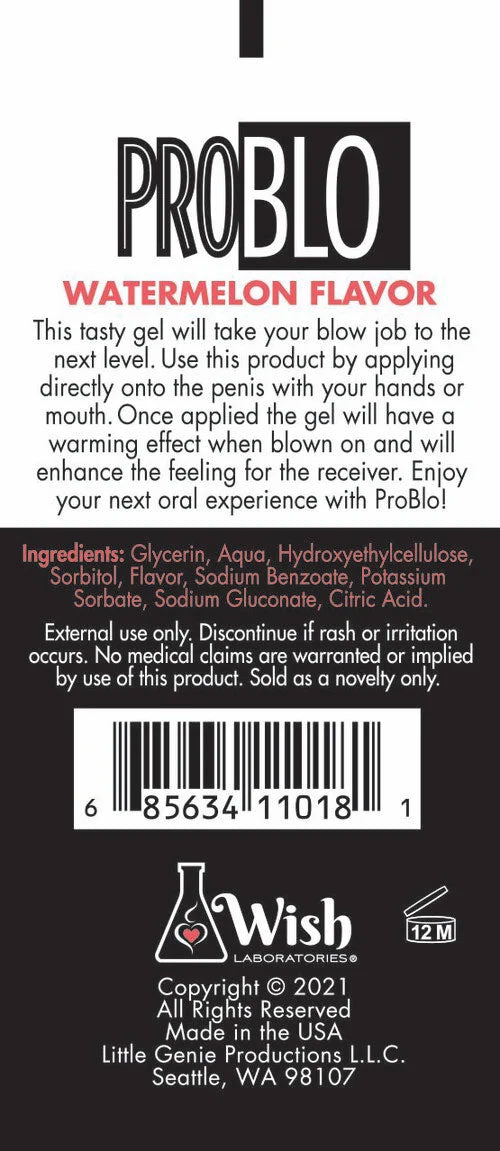 Problo Ahh...some Blow-Job Gel - Watermelon - 1.5 Fl. Oz. by Little Genie from LoveMart Co.