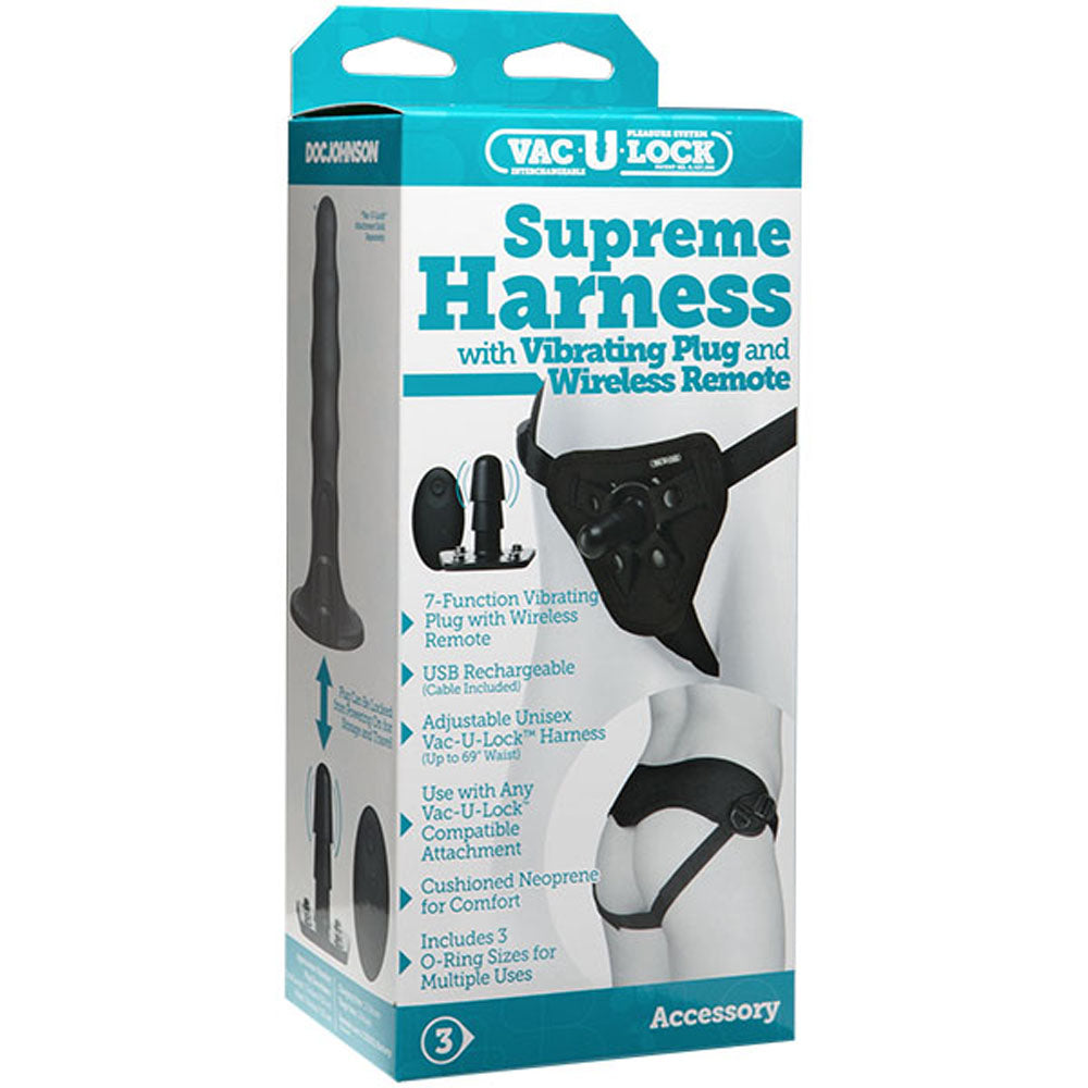 Vac-U-Lock - Supreme Harness With Vibrating Plug by Doc Johnson from LoveMart Co.