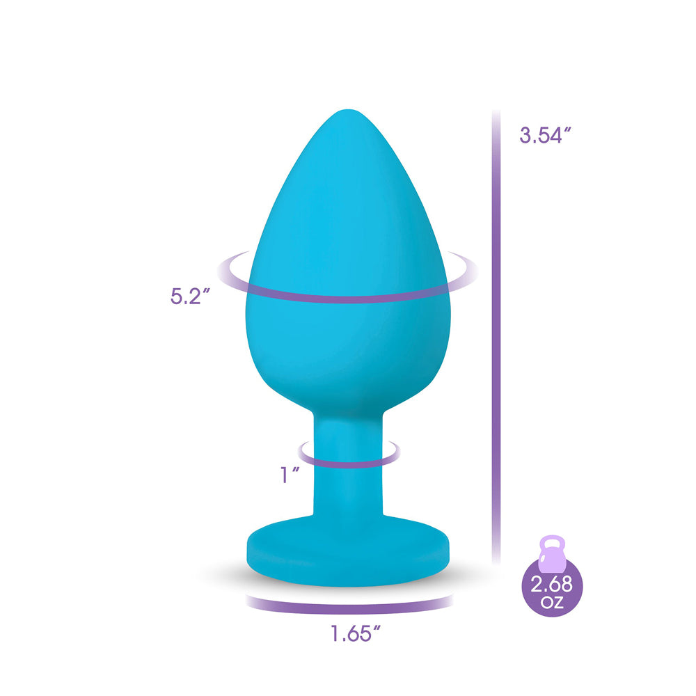 Gemma Clear Iridescent Gem Silicone Plug - L by Viben from LoveMart Co.