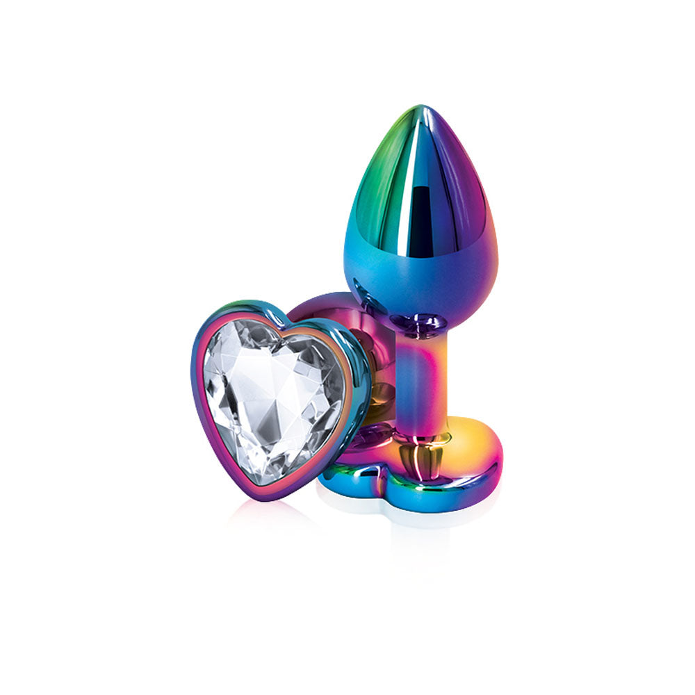 Rear Assets - Multicolor Heart - Small - Clear by nsnovelties from LoveMart Co.