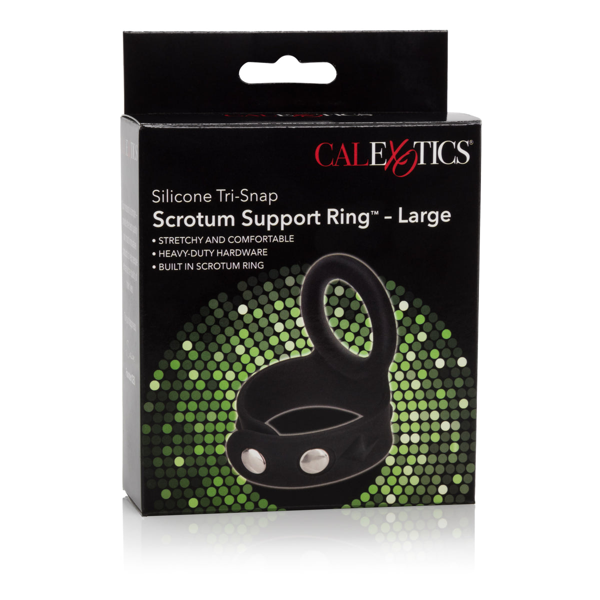 Silicone Tri-Snap Scrotum Support Ring - Large by CalExotics from LoveMart Co.