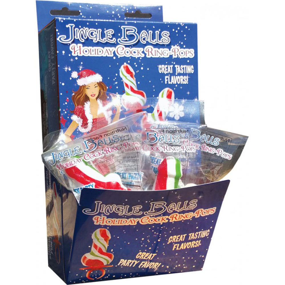 Jingle Balls Holiday Cock Ring Pop - 12 Piece Display by Hott Products from LoveMart Co.