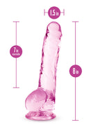 Naturally Yours - 8 Inch Crystalline Dildo - Rose by Blush from LoveMart Co.