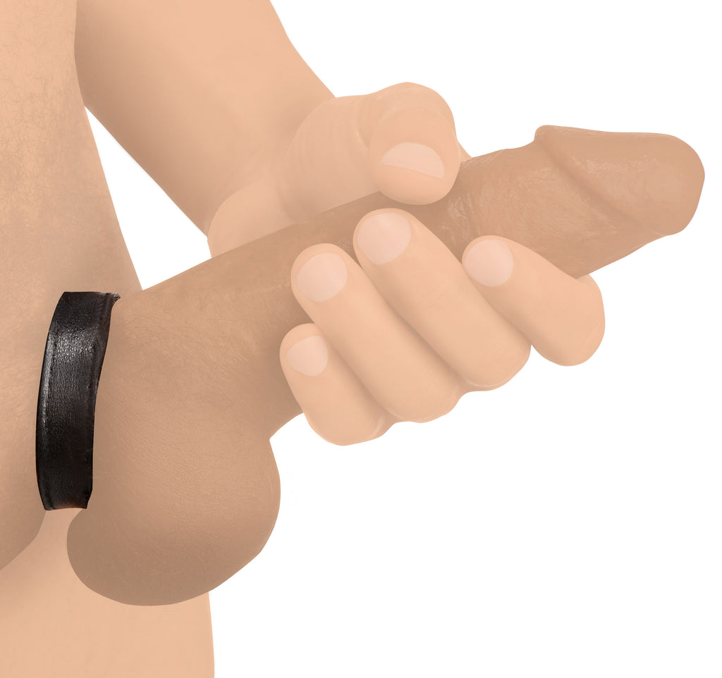 Leather and Velcro Cock Ring by XR Brands from LoveMart Co.