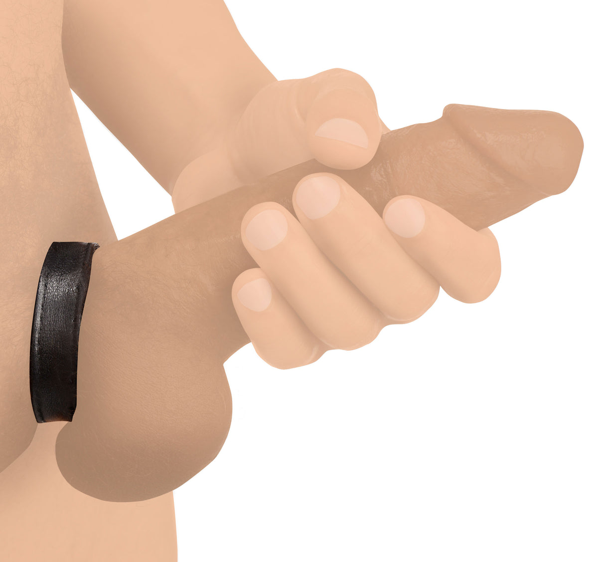 Leather and Velcro Cock Ring by XR Brands from LoveMart Co.