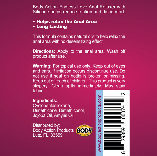 Endless Love Anal Relaxing Silicone Lubricant 1.7 by Body Action from LoveMart Co.