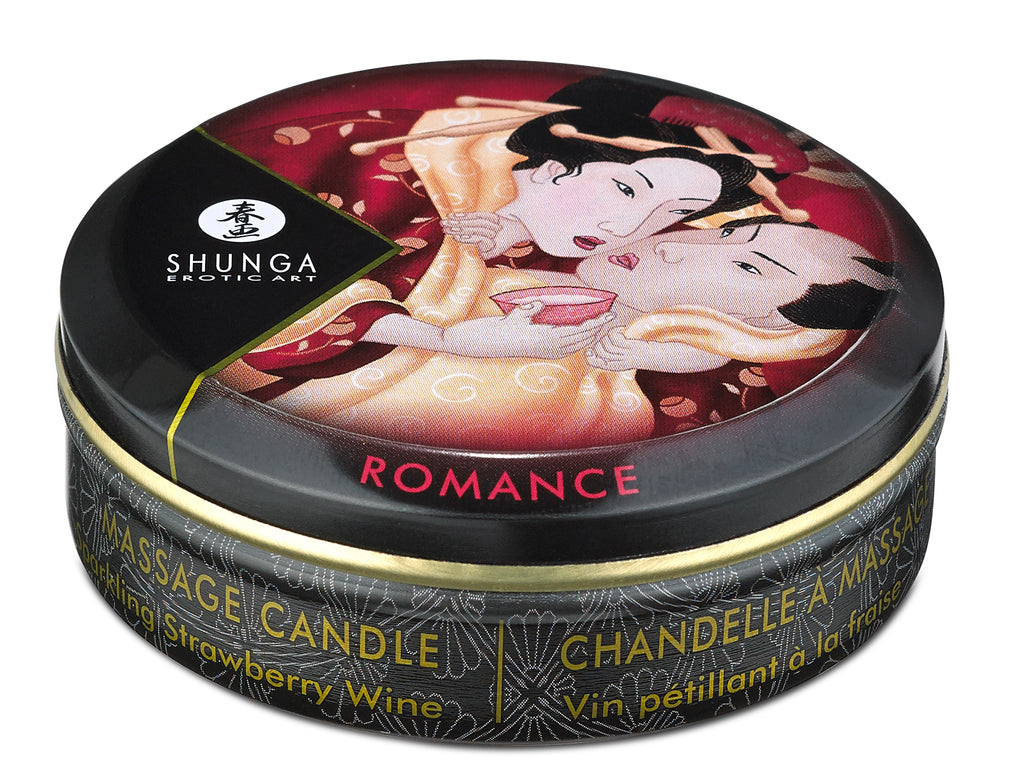 Mini Massage Candle - Romance - Sparkling Strawberry - 1 Fl. Oz. by Shunga from LoveMart Co.