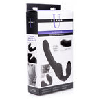 Slim Rider Ribbed Vibrating Silicone Strapless Strap-On by XR Brands from LoveMart Co.