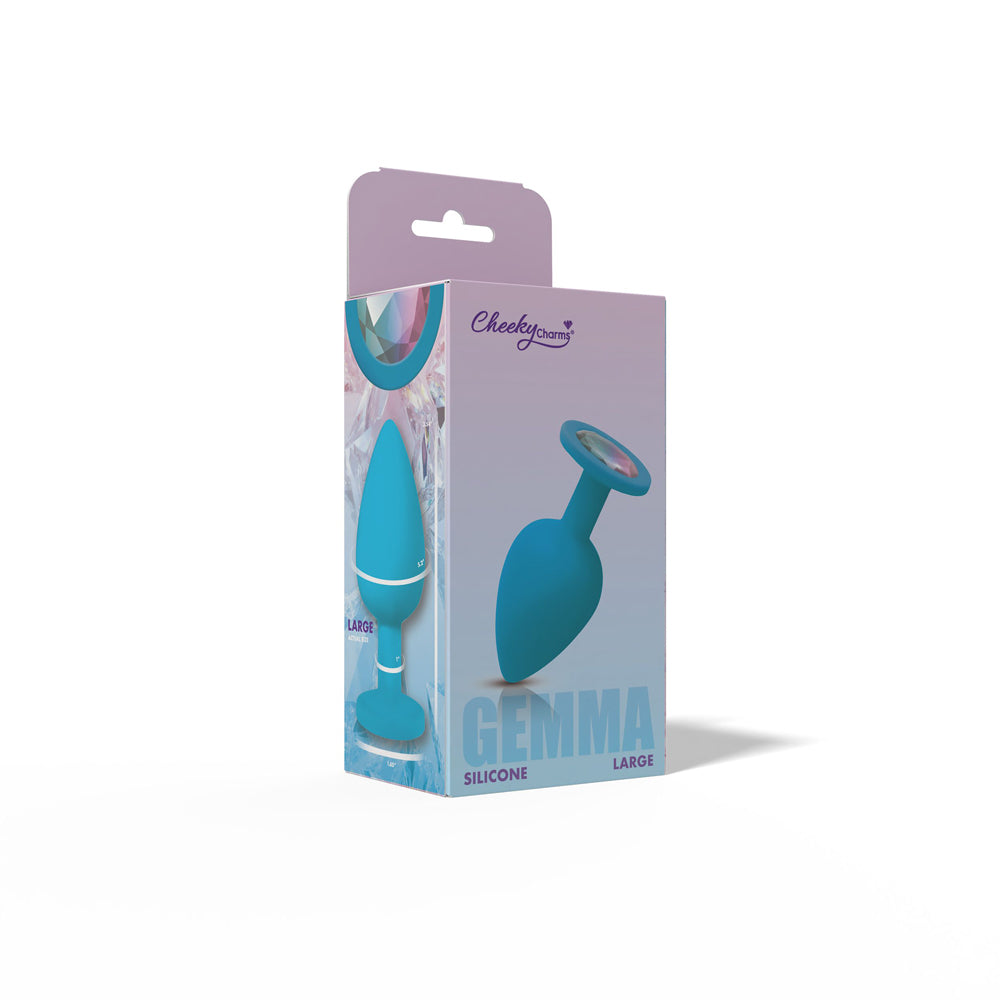 Gemma Clear Iridescent Gem Silicone Plug - L by Viben from LoveMart Co.