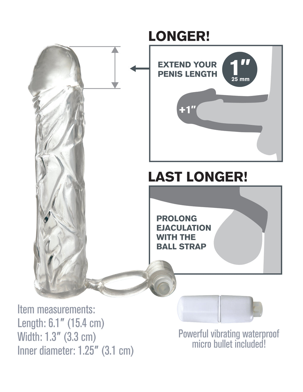 Fantasy X-Tensions Vibrating Super Sleeve by Pipedream from LoveMart Co.