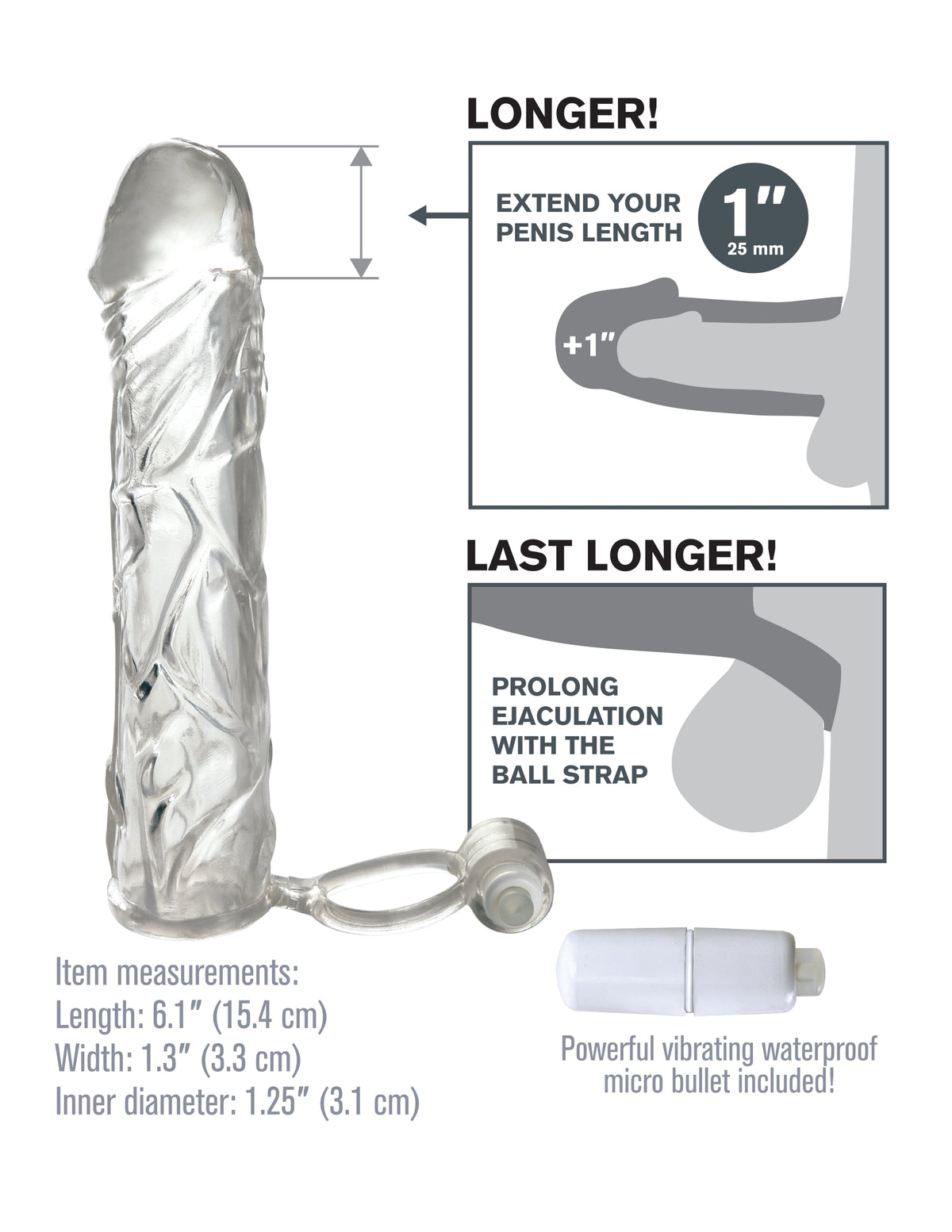 Fantasy X-Tensions Vibrating Super Sleeve by Pipedream from LoveMart Co.
