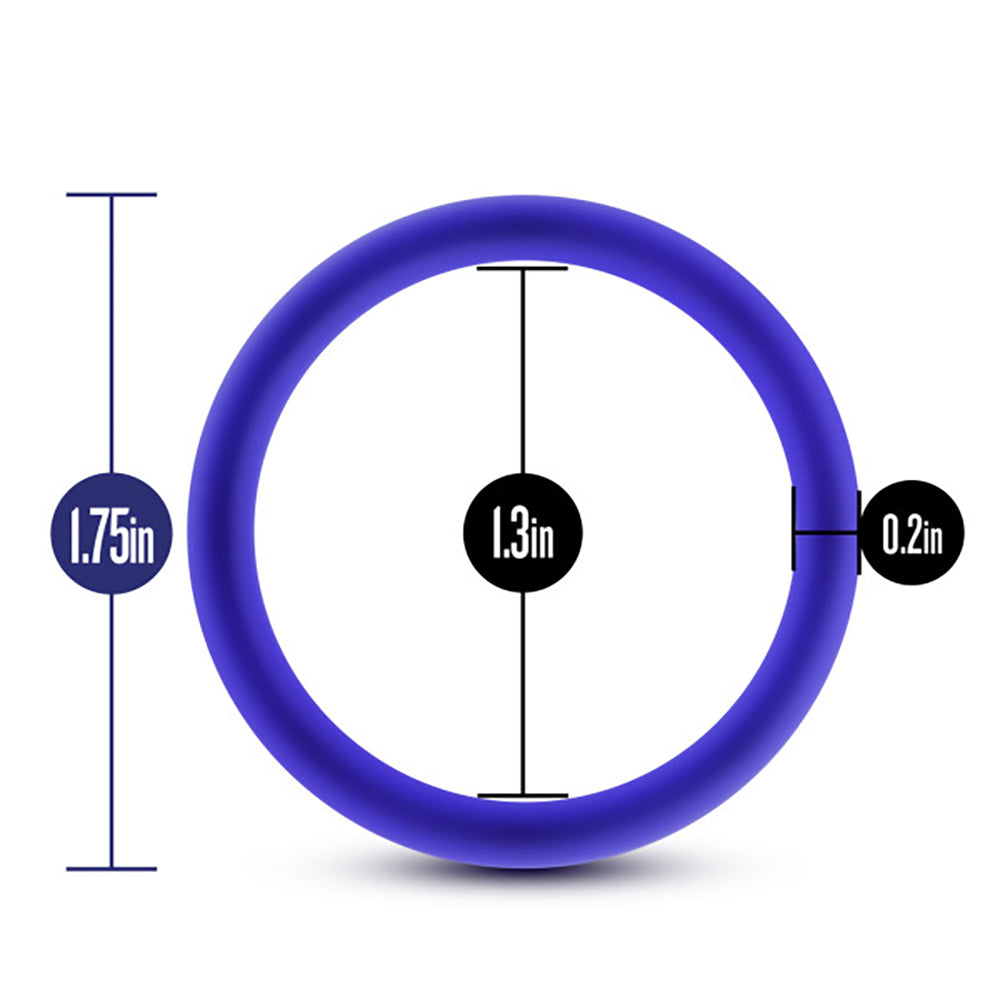Performance - Vs1 Pure Premium Silicone Cockrings - Medium - Indigo by Blush from LoveMart Co.