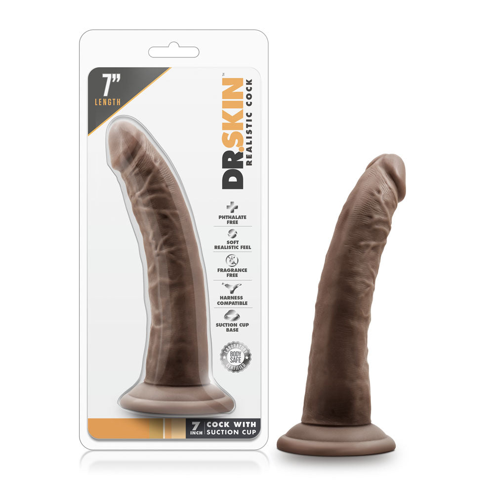 Dr. Skin - 7 Inch Cock With Suction Cup - Chocolate by Blush from LoveMart Co.