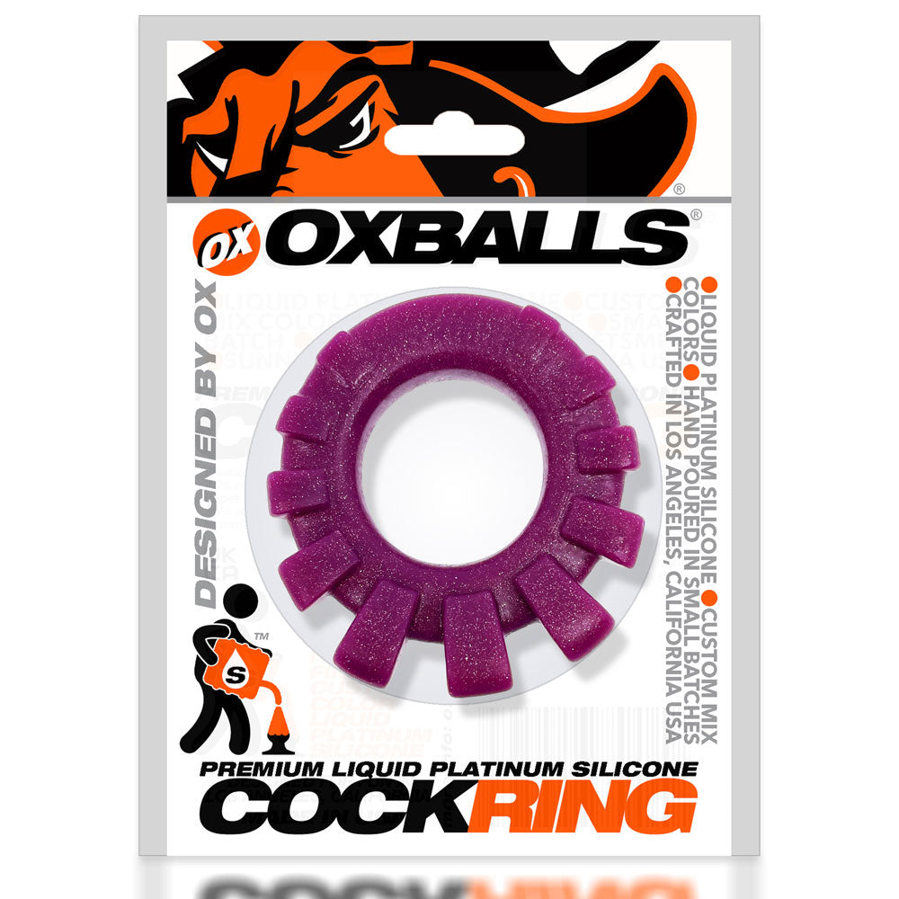 Cock-Lug Lugged Cockring - Plum by Oxballs from LoveMart Co.