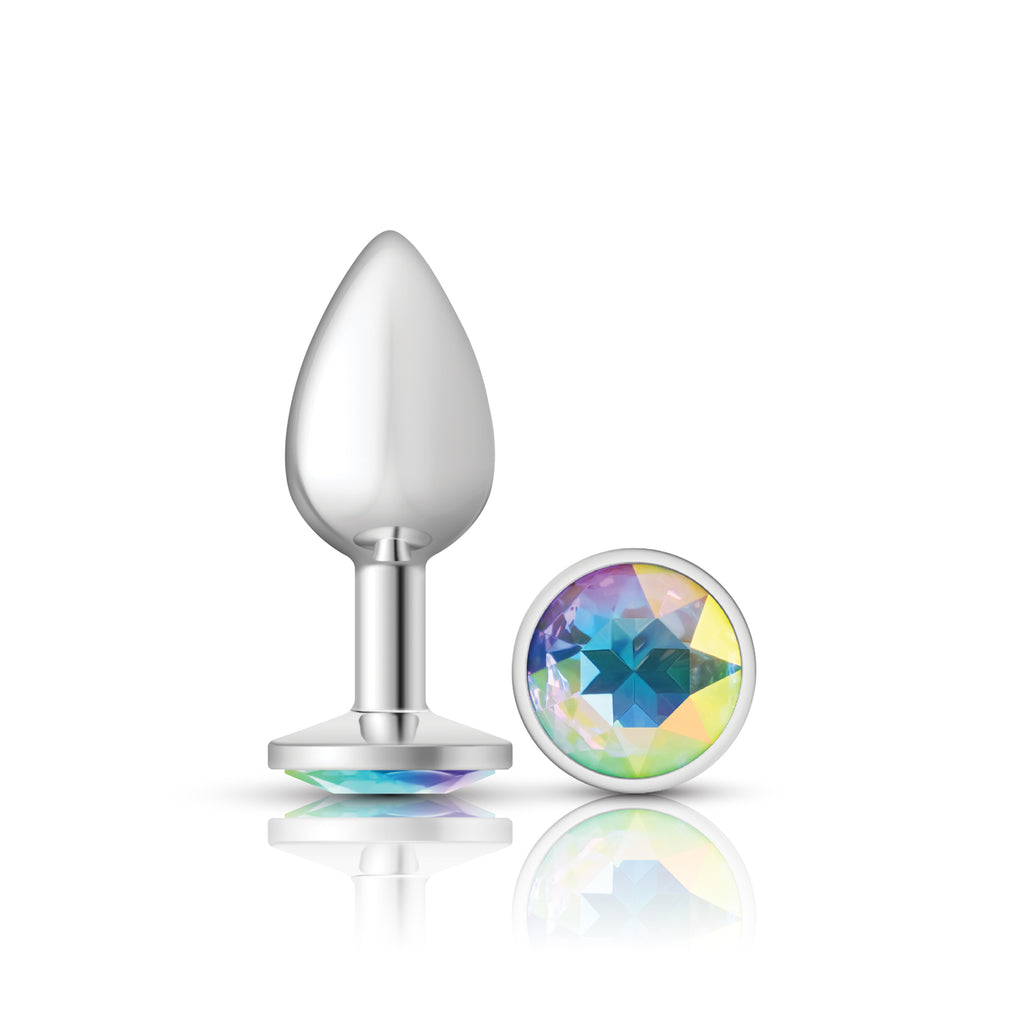 Iridescent Round Gem Silver Metal Plug - Sm by Viben from LoveMart Co.