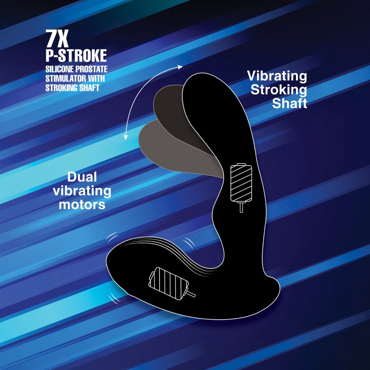 7x P-Milker Silicone Prostate Stimulator With Milking Bead by XR Brands from LoveMart Co.