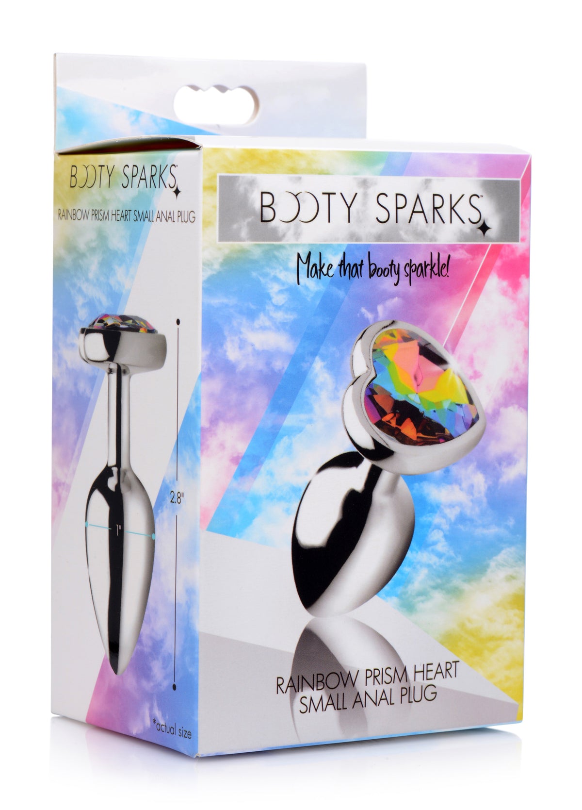 Rainbow Prism Heart Anal Plug - Small by XR Brands from LoveMart Co.