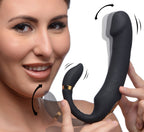 10x Pleasure Pose Come Hither Silicone Vibe With Poseable Clit Stim by XR Brands from LoveMart Co.