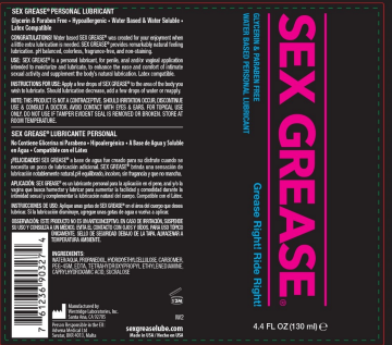 Sex Grease Water Based 4.4 Oz by ID - Lubricants from LoveMart Co.