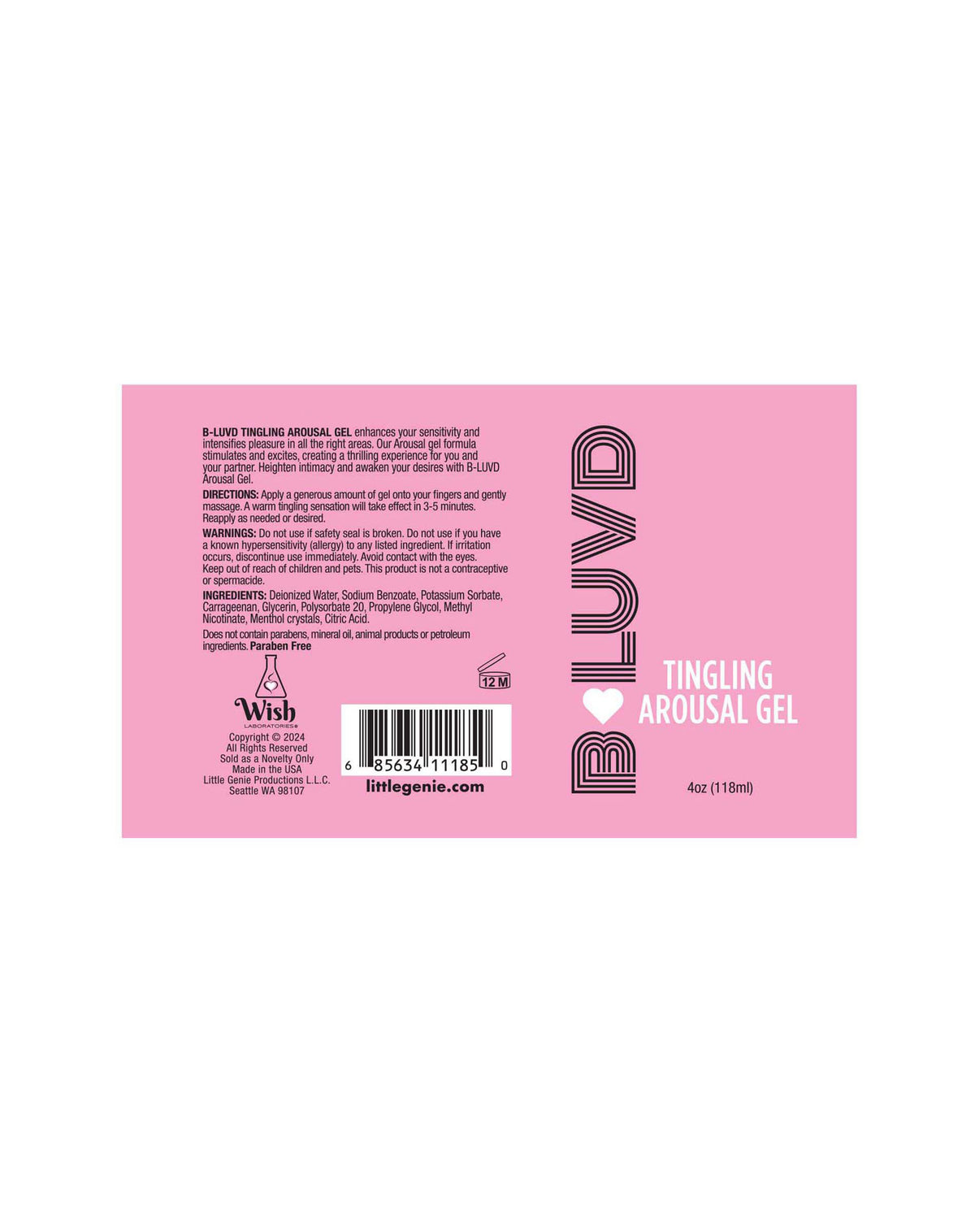 B-Luvd Arousal Gel 4oz by Little Genie from LoveMart Co.