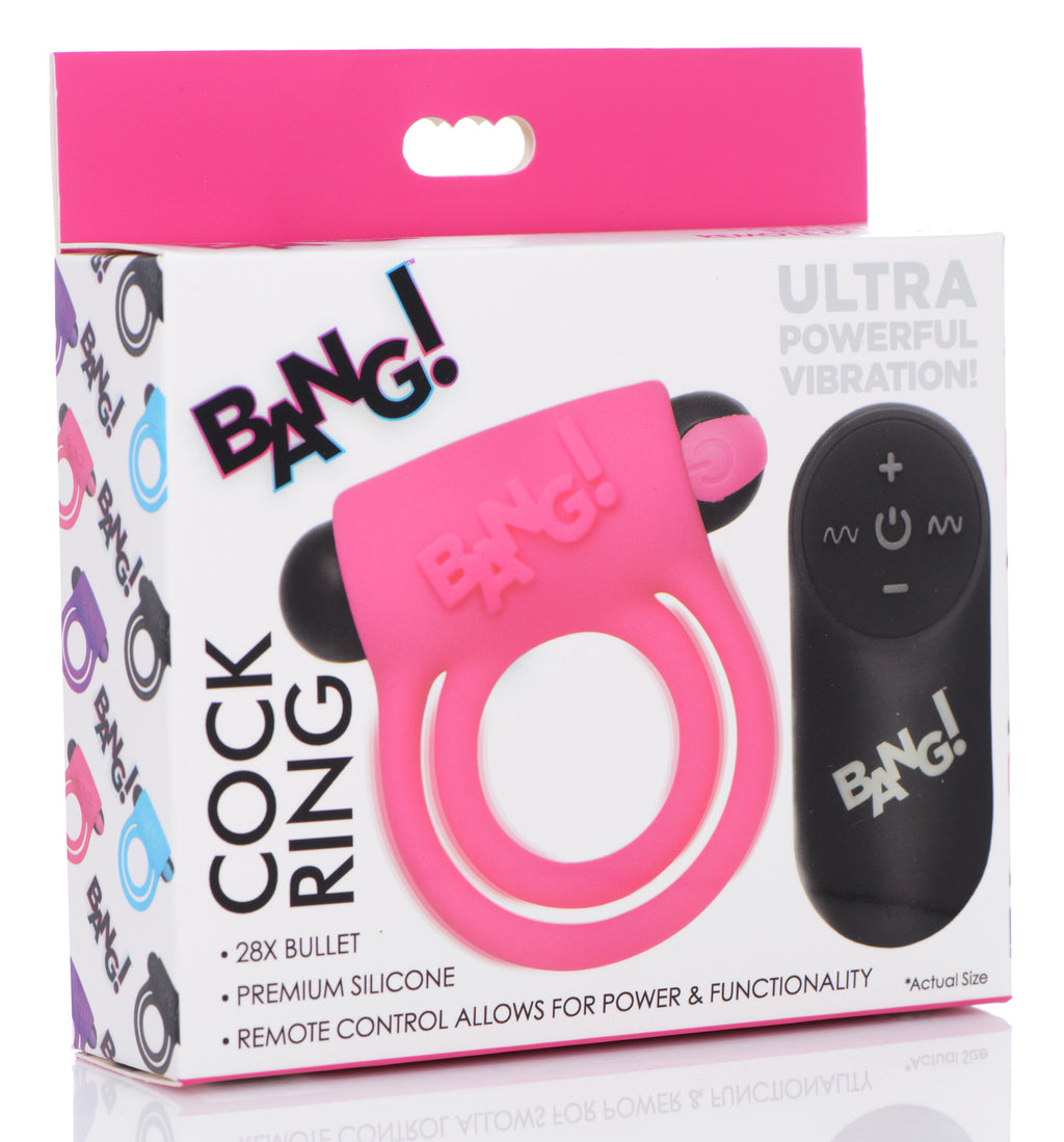 Bang - Silicone Cock Ring and Bullet With Remote Control by XR Brands from LoveMart Co.