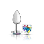 Iridescent Heart Gem Silver Metal Plug - Sm by Viben from LoveMart Co.