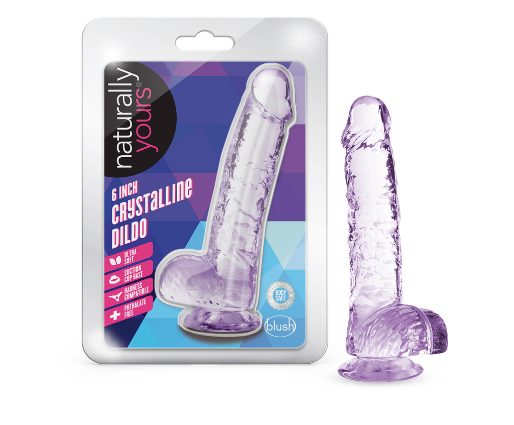 Naturally Yours - 6 Inch Crystalline Dildo - Amethyst by Blush from LoveMart Co.