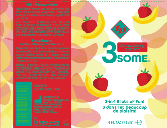 3some 3-in-1 Lubricant - Strawberry Banana - 4 Fl. Oz. by ID - Lubricants from LoveMart Co.