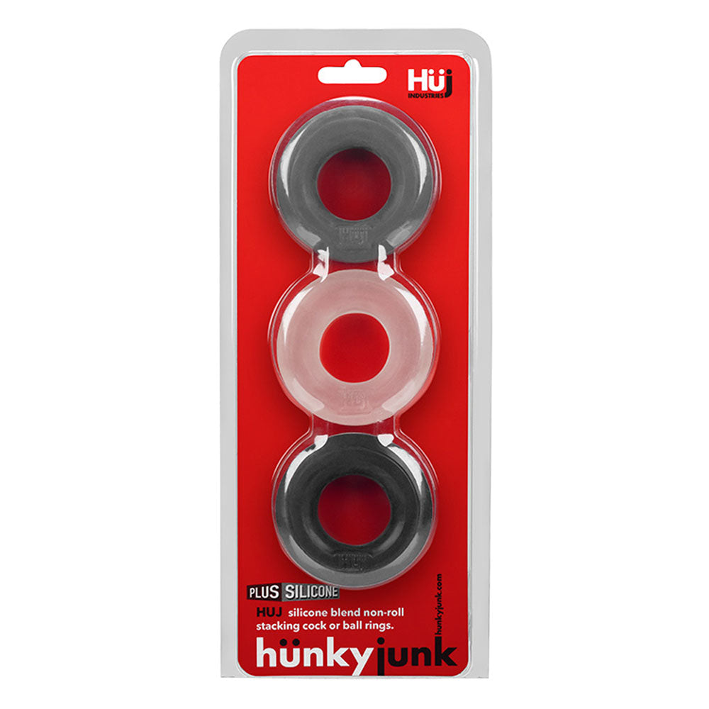 Hunkyjunk Huj3 C-Ring 3 Pk - Tar / by Oxballs from LoveMart Co.
