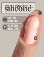 King Cock 6" Vibrating Silicone Dual Silicone Dual Density Cock Light by Pipedream from LoveMart Co.