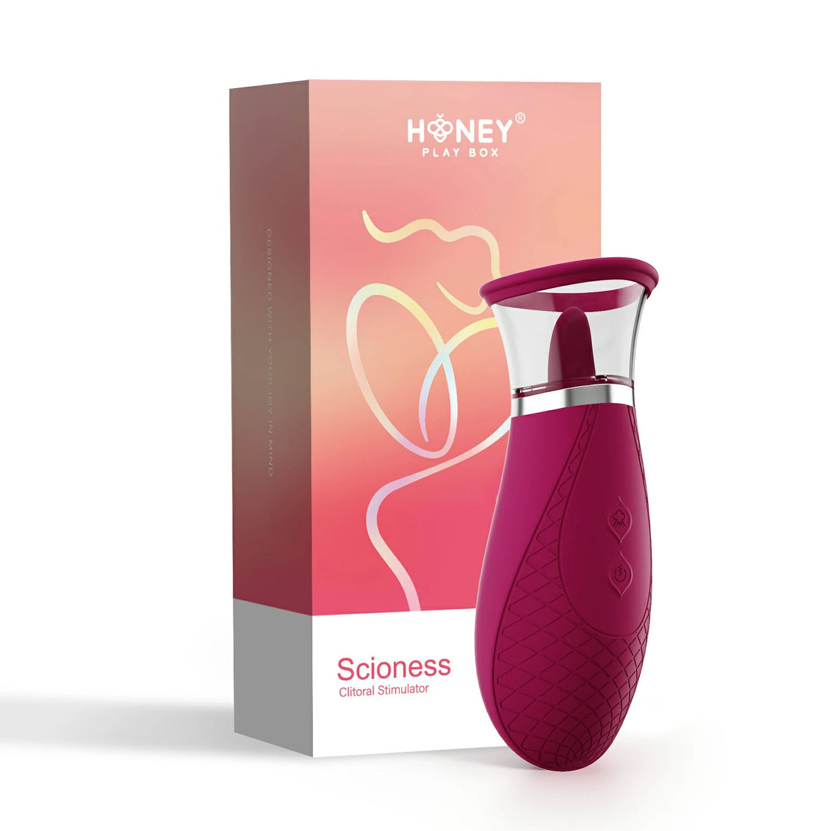 Scioness - Sucking and Licking Clitoral Stimulator - Wine by Honey Play Box from LoveMart Co.
