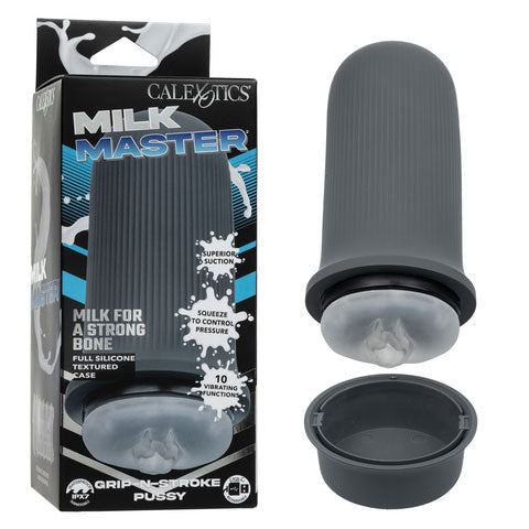 Milk Master Grip-N-Stroke Pussy - Grey by CalExotics from LoveMart Co.