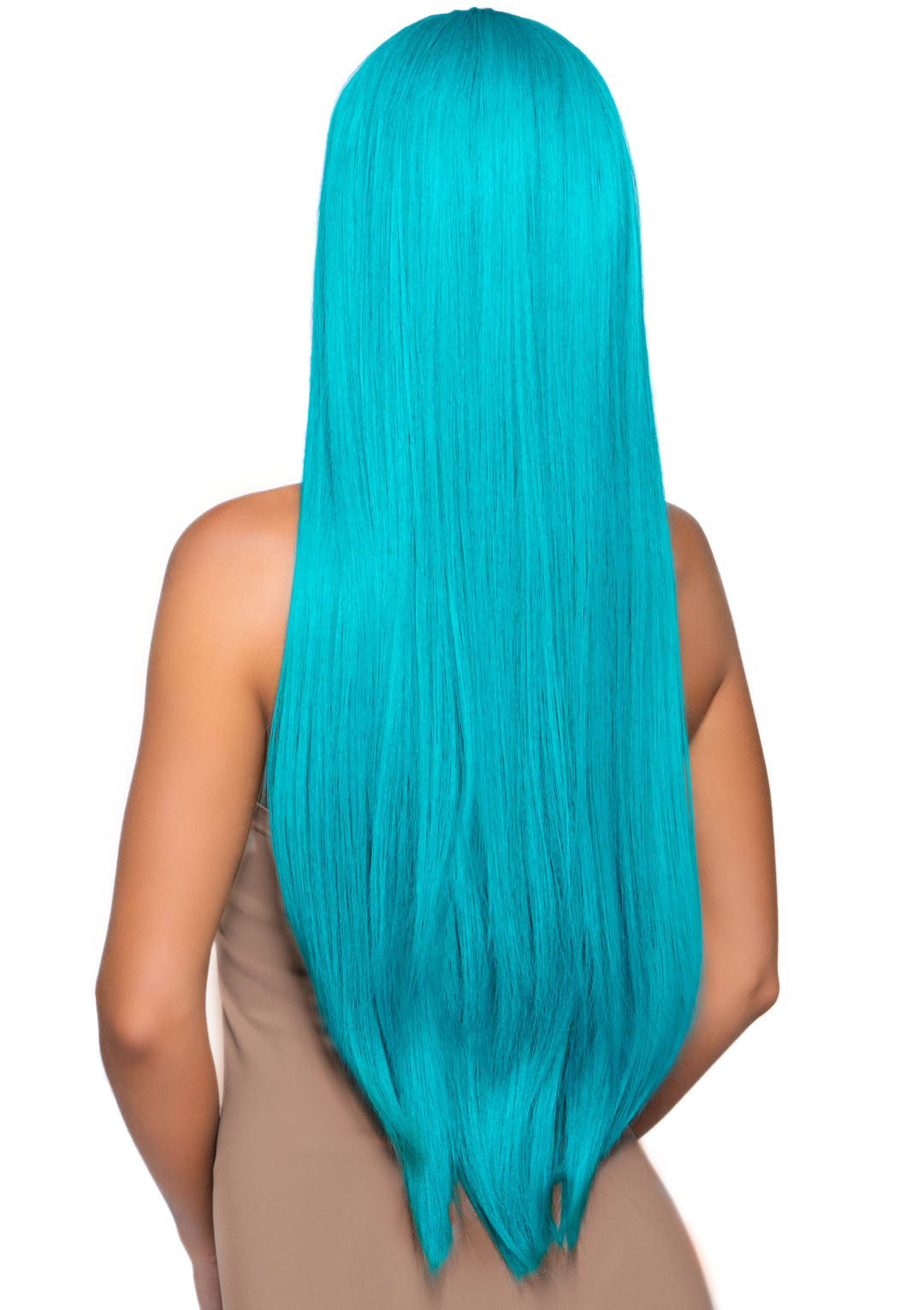 33 Inch Long Straight Center Part Wig - Turquoise by Leg Avenue from LoveMart Co.