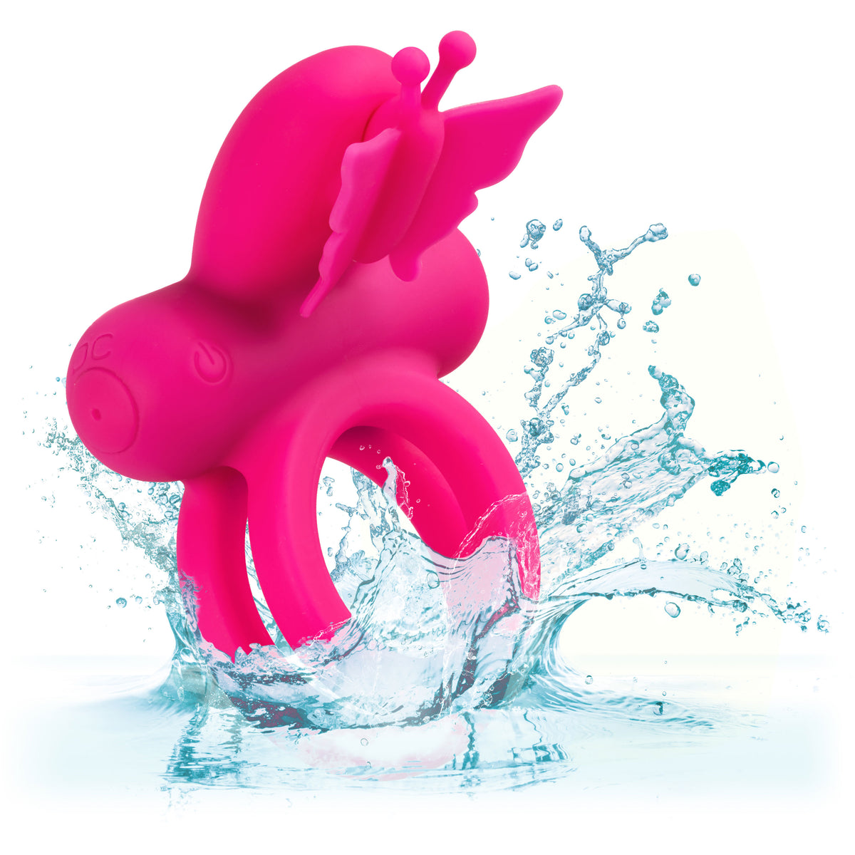 Silicone Rechargeable Dual Butterfly Ring by CalExotics from LoveMart Co.
