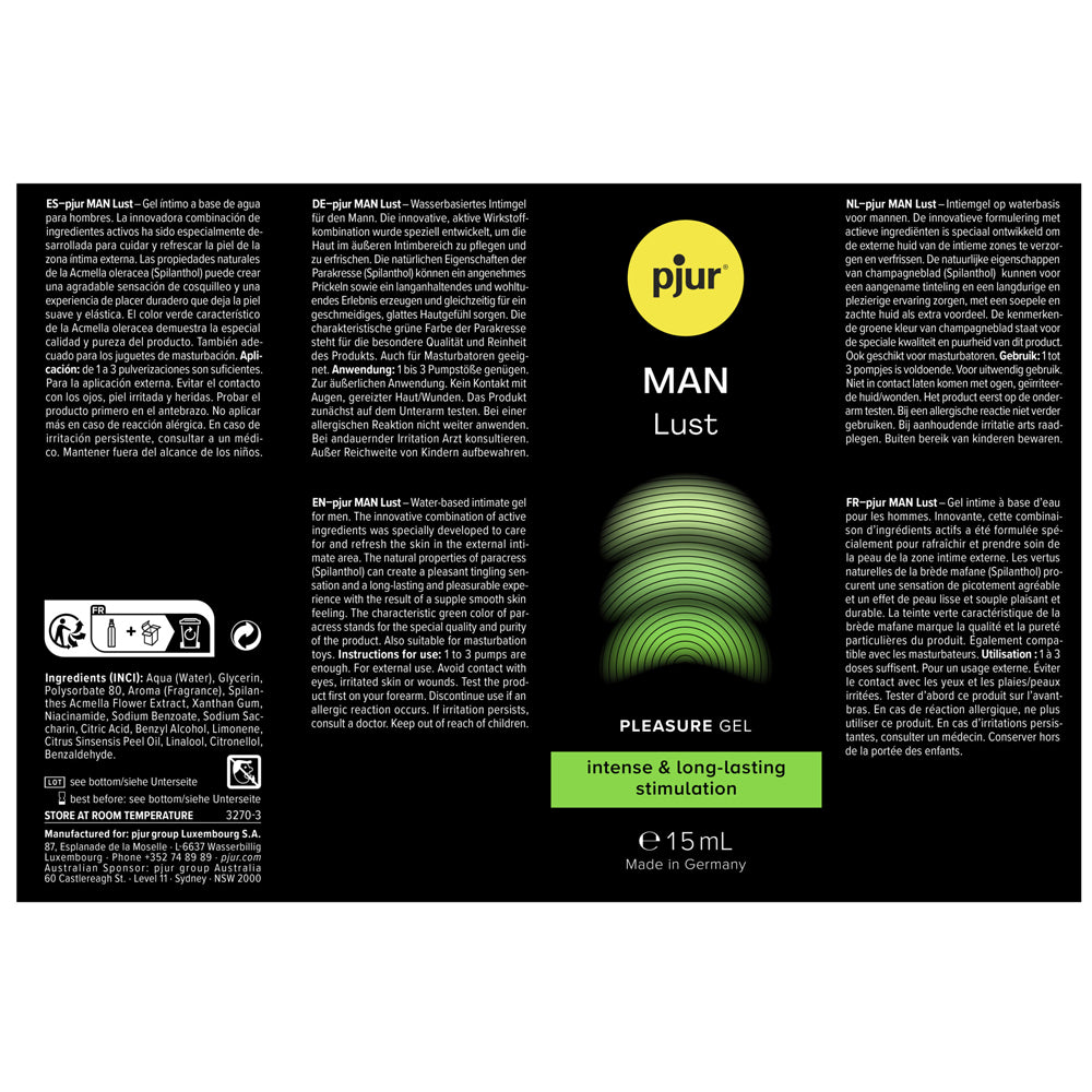 Pjur Man Lust 15ml by Pjur from LoveMart Co.