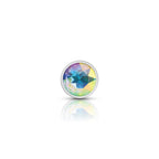 Iridescent Round Gem Silver Metal Plug - Sm by Viben from LoveMart Co.