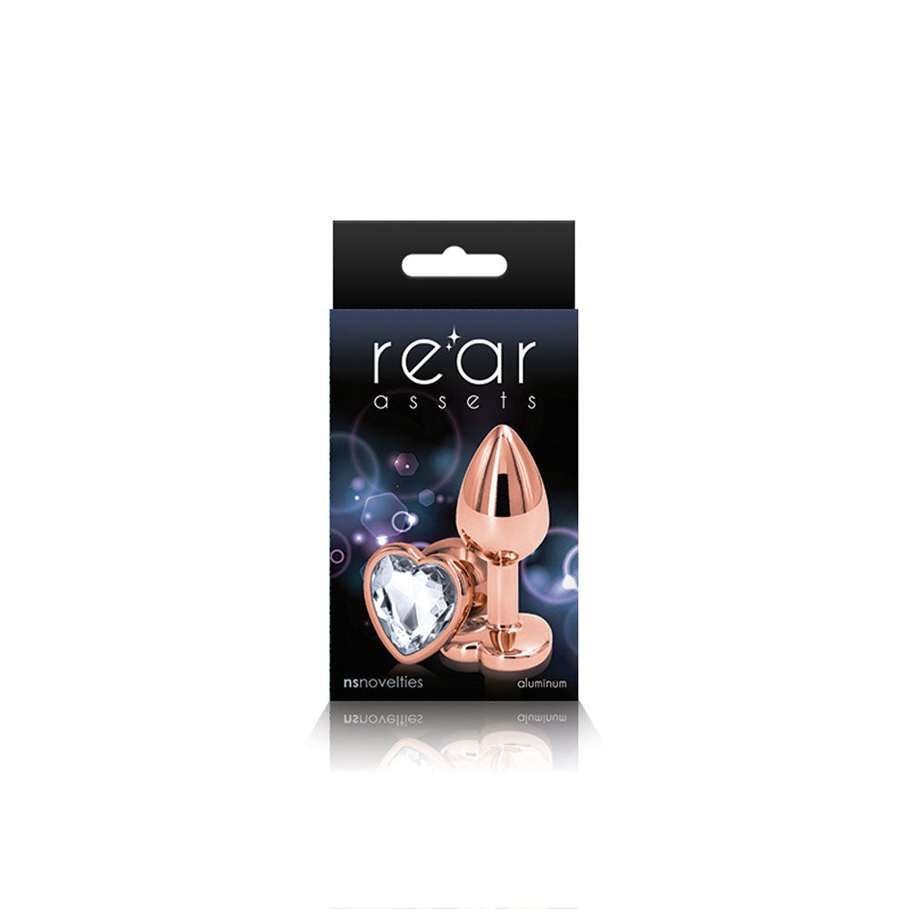 Rear Assets - Rose Gold Heart - Small - Clear by nsnovelties from LoveMart Co.