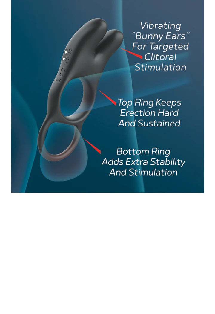 Red Dot Vibrating Cock Ring V1 With Remote - Black/red by Icon Brands from LoveMart Co.