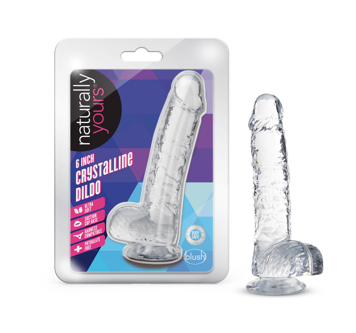 Naturally Yours - 6 Inch Crystalline Dildo - Diamond by Blush from LoveMart Co.
