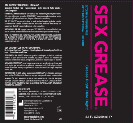 Sex Grease Water Based 8.5 Oz by ID - Lubricants from LoveMart Co.