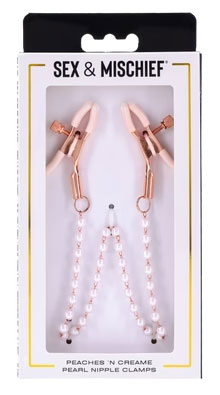 Peaches N Creame Pearl Nipple Clamps by Sportsheets from LoveMart Co.