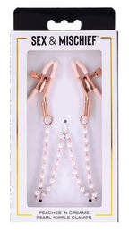 Peaches N Creame Pearl Nipple Clamps by Sportsheets from LoveMart Co.