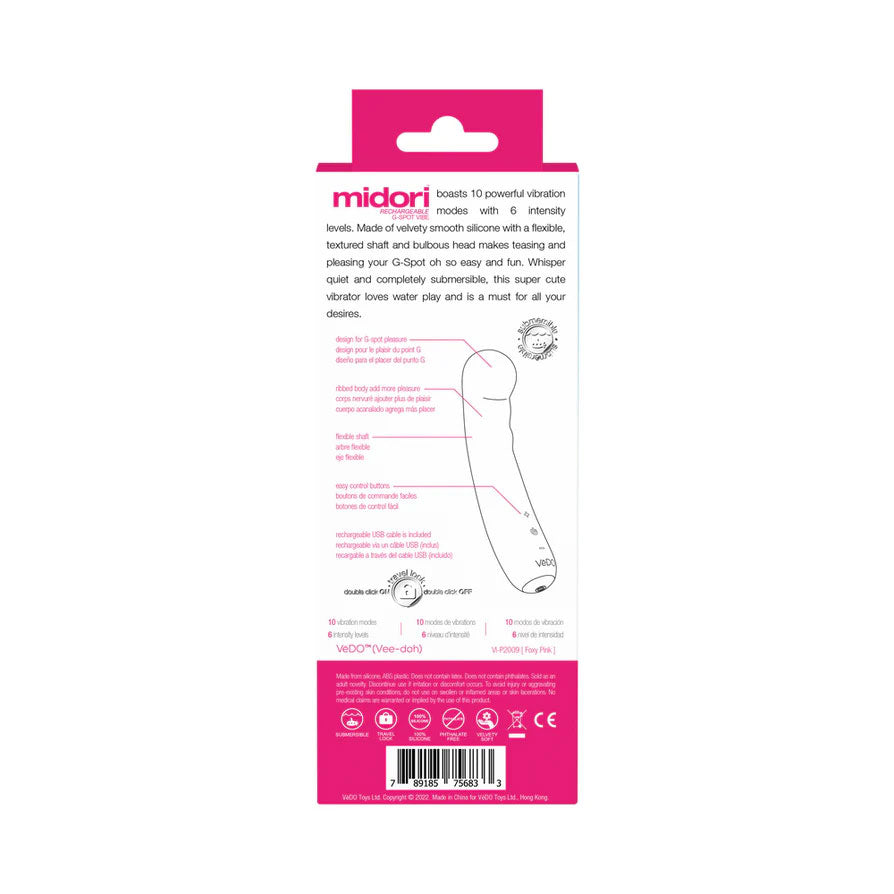 Midori Rechargeable G-Spot Vibe - Foxy by VeDO from LoveMart Co.