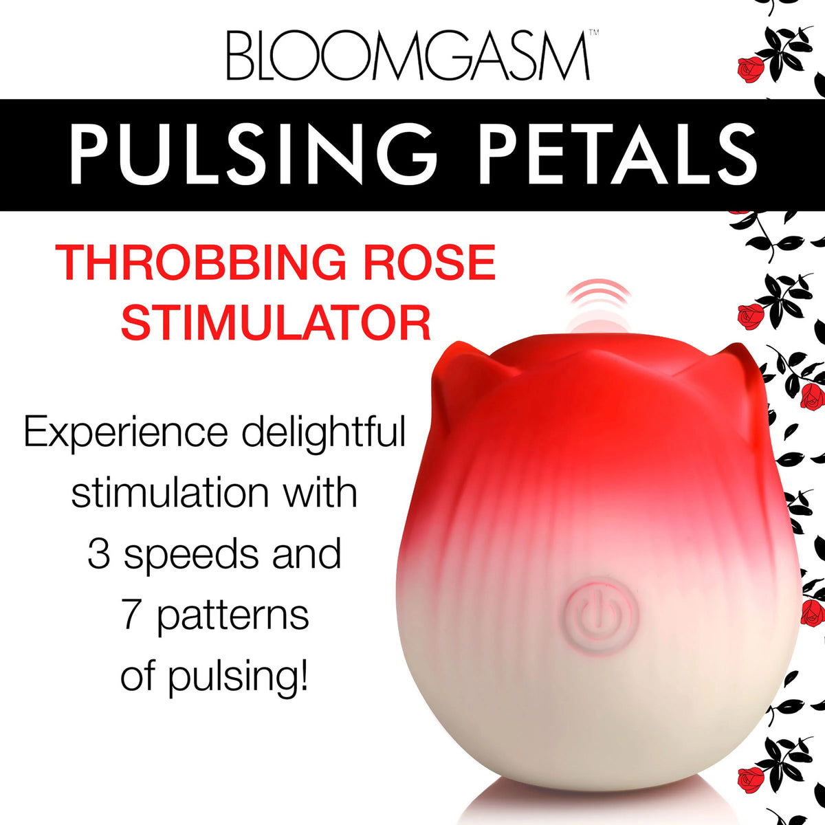 Pulsing Petals Throbbing Rose Stimulator by XR Brands from LoveMart Co.