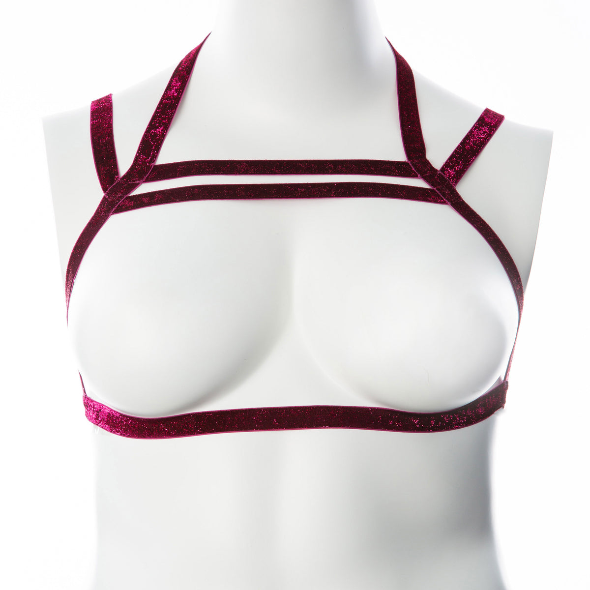 Gender Fluid Sugar Coated Harness - Small/large - Raspberry by Voodoo Toys from LoveMart Co.