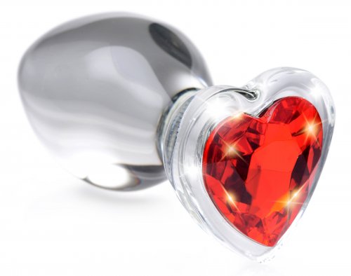 Heart Gem Glass Anal Plug - Medium by XR Brands from LoveMart Co.