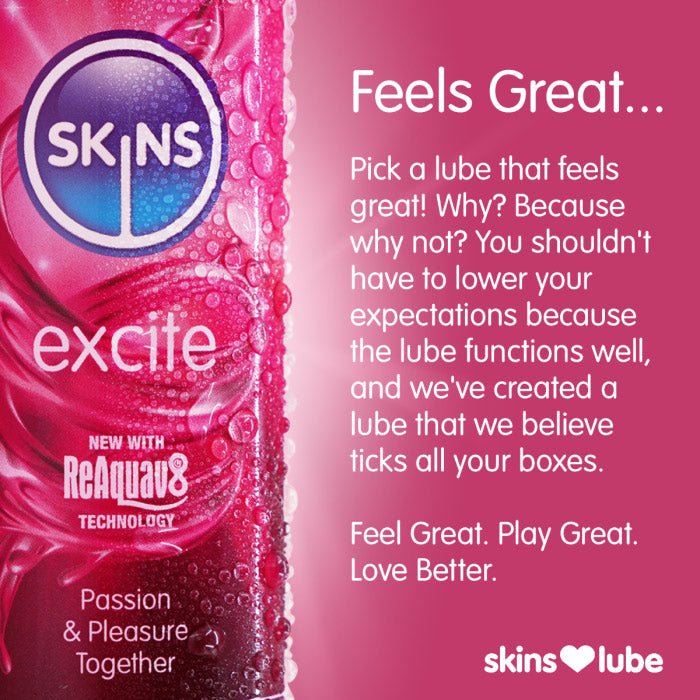 Skins Excite Tingling Water Based Lubricant 4.4oz by Creative Conceptions from LoveMart Co.
