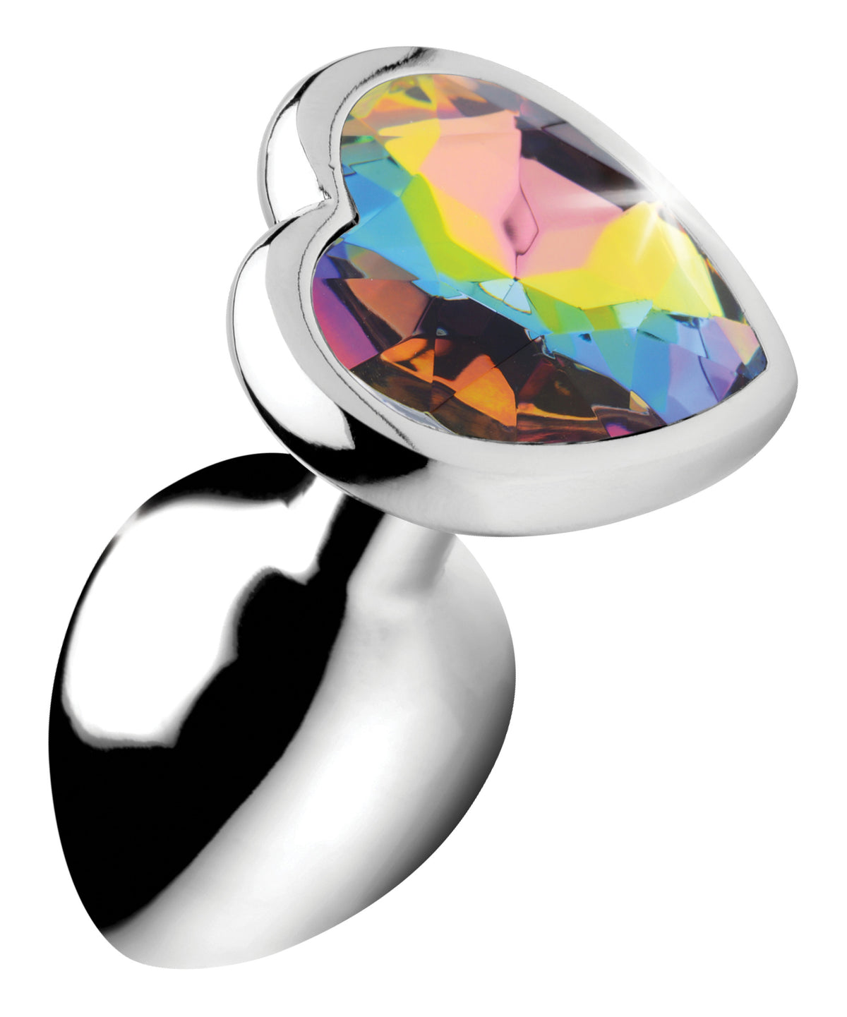 Rainbow Prism Heart Anal Plug - Small by XR Brands from LoveMart Co.