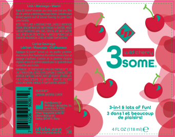 3some 3-in-1 Lubricant - Wild Cherry - 4 Fl. Oz. by ID - Lubricants from LoveMart Co.